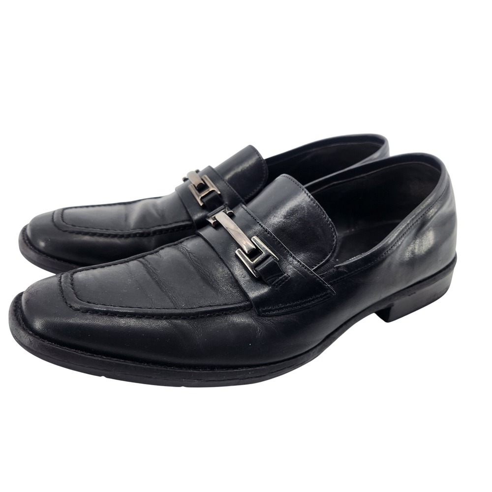 Johnston & Murphy Mens Black Leather Bit Loafer Dress Shoes‎ Size 11M